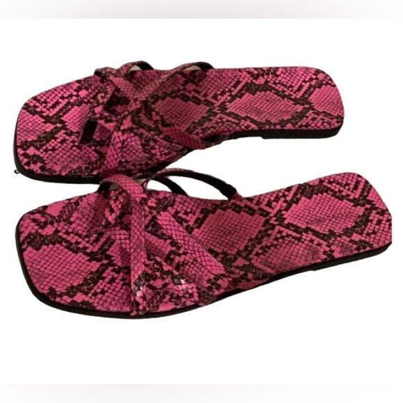 14th & Union pink snakeskin sandals Size 9 NWT - Picture 3 of 5